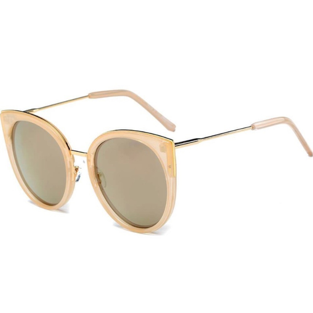 Women’s Mirrored Lens Trendy Cat Eye Sunglasses - Picture 3 of 3